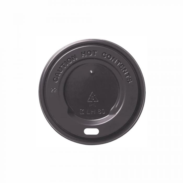 Kaffeebecher Deckel mit Trinköffnung PS schwarz Ø 8,0cm